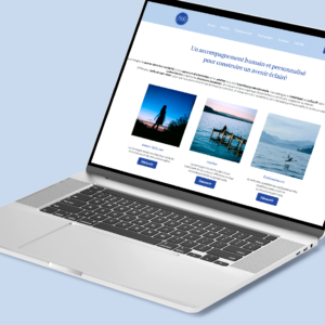 Ce visuel présente le site internet de l'entreprise ALG Coaching. Ce site a été créée par Nuance communication dans le cadre d'une prestation à la carte.